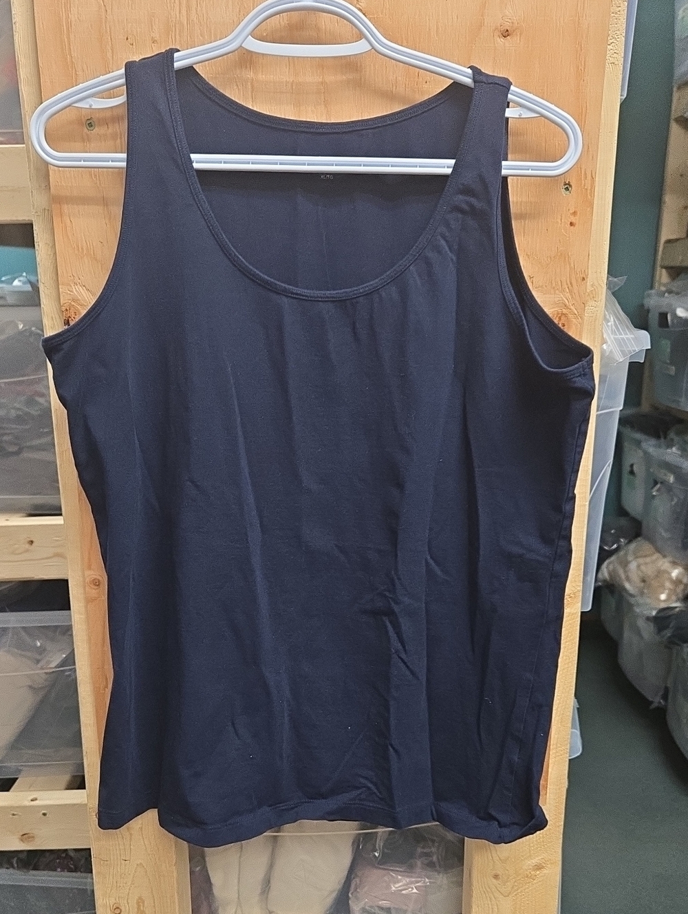 Cleo Size XL Navy Cotton Tank Top